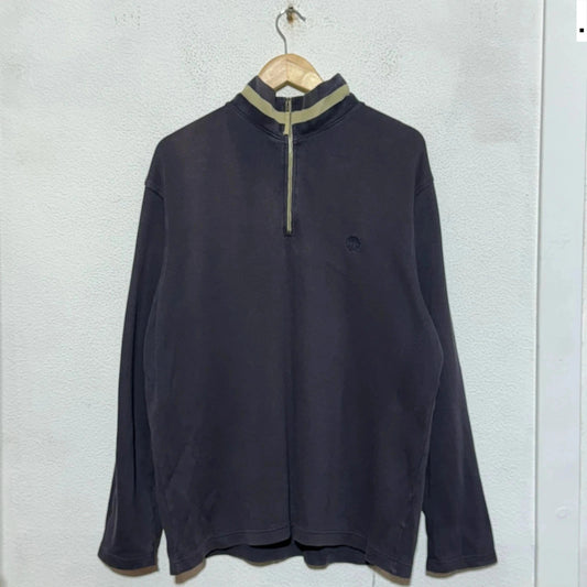 Vintage 00s Navy Timberland 1/4 Zip Sweatshirt - Large