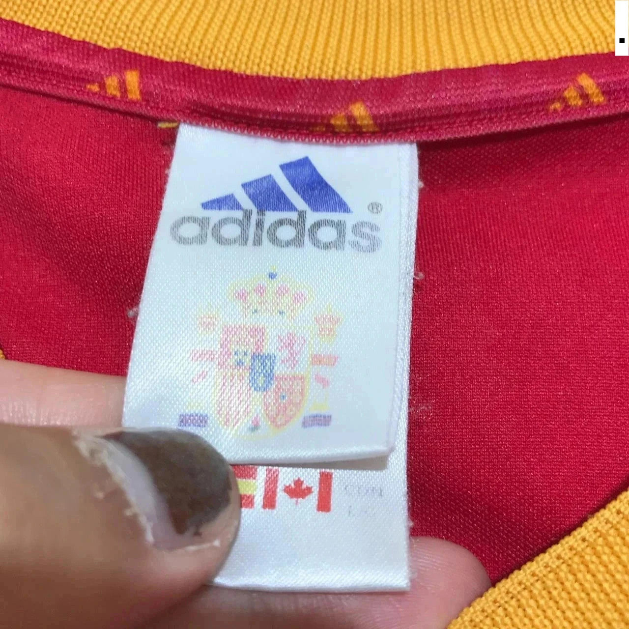 Vintage 2002 Spain Shirt Home Kit Adidas Red - Large