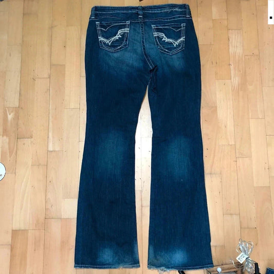 Vintage Y2K 00s Embroidered Jeans Mid High Rise Big Star - 34W CL
