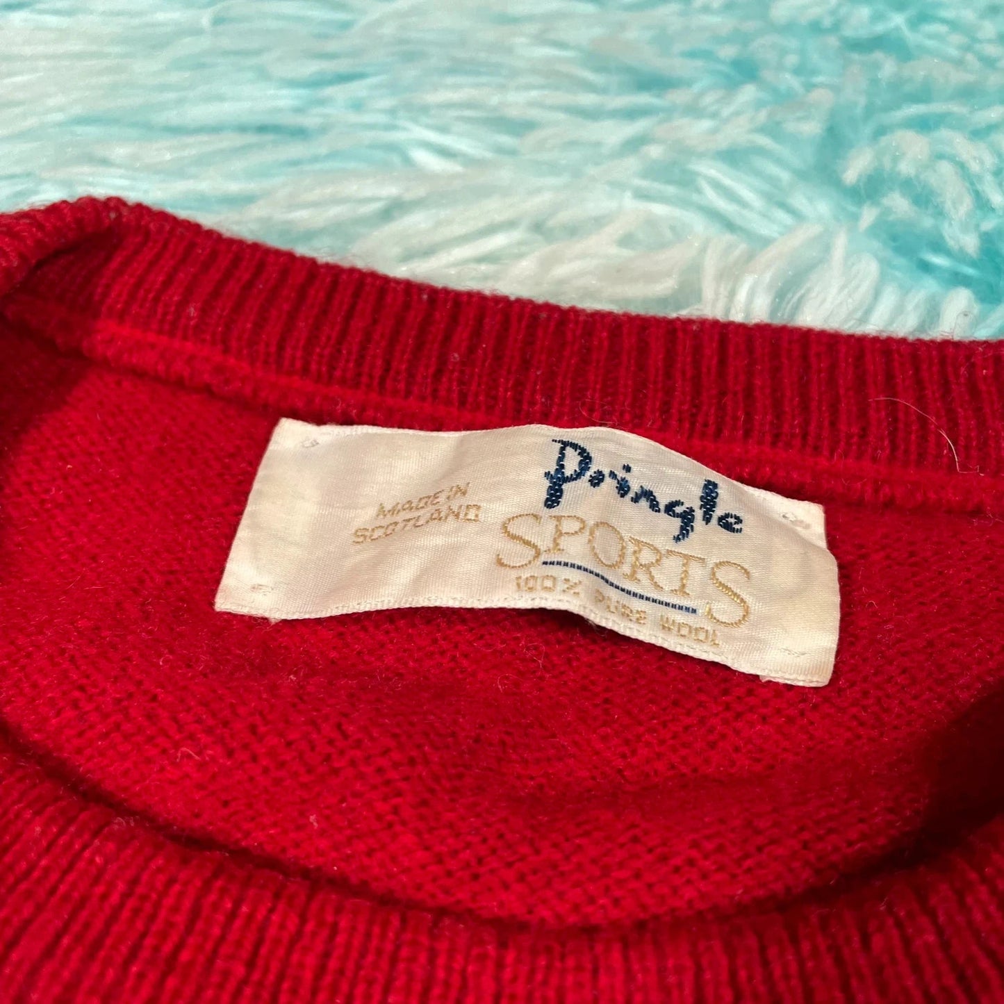 Vintage 90s Red Pringle Golf Tartan Jumper - M