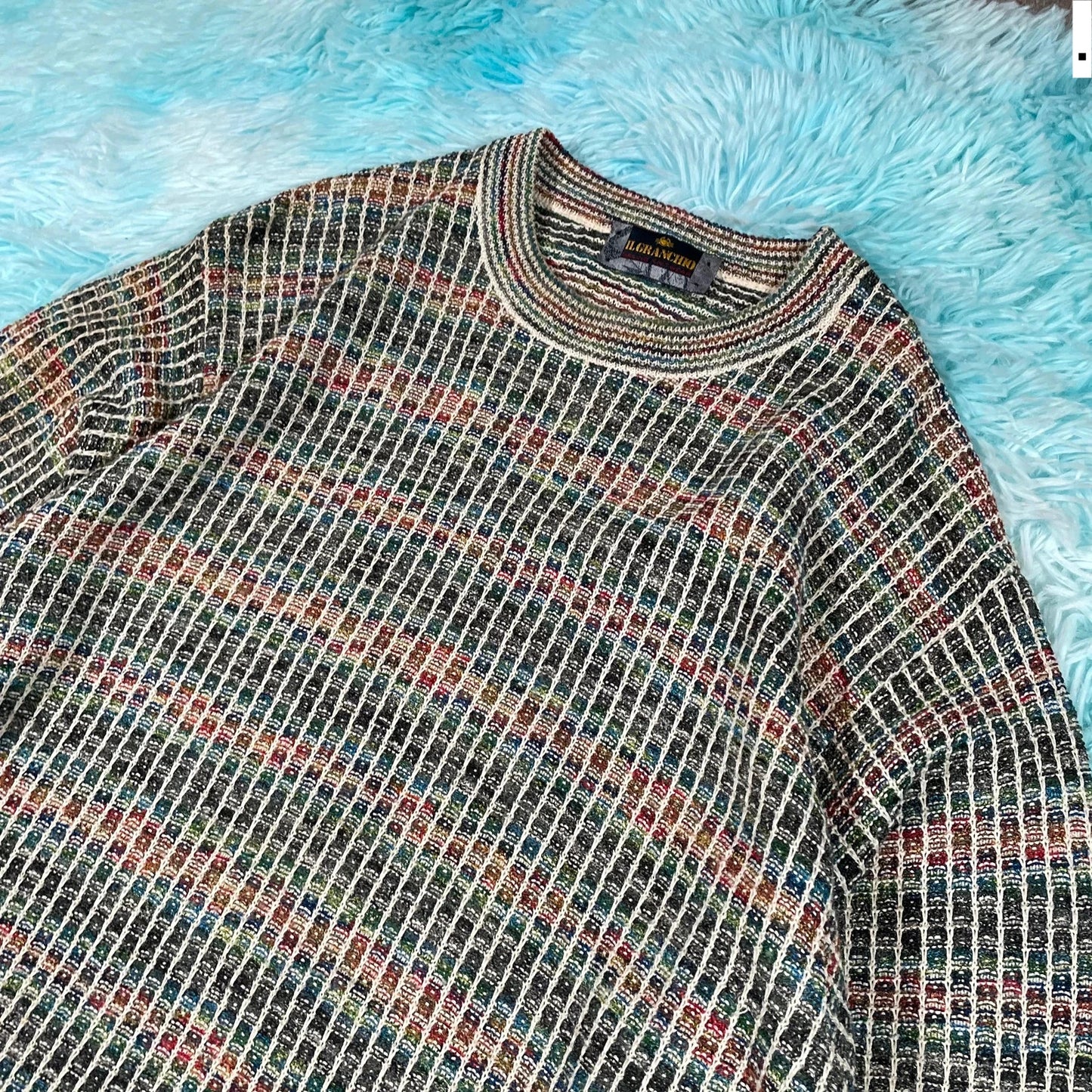 Vintage 90s Italian Funky Knitted Jumper - Large