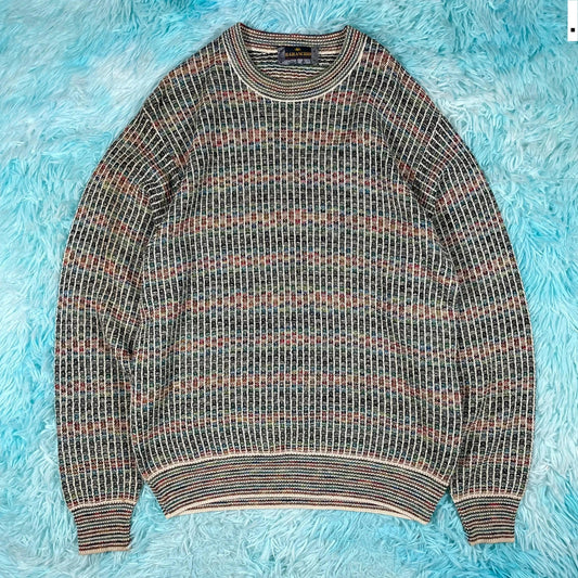 Vintage 90s Italian Funky Knitted Jumper - Large