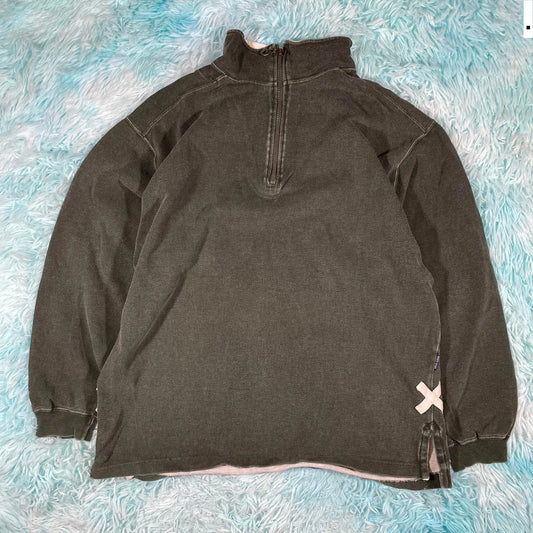 Khaki White Stuff 1/4 Zip Sweatshirt- Large