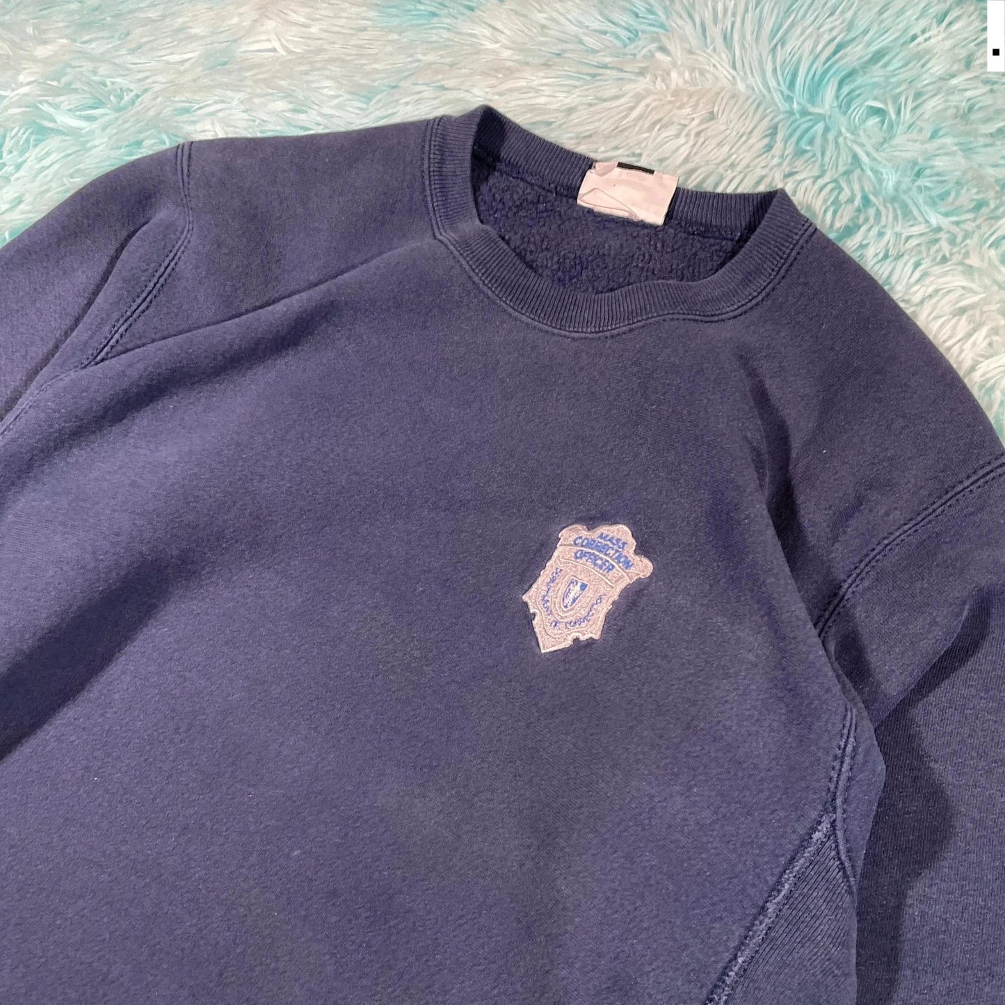 Vintage 90s Navy Police Sweatshirt - Large