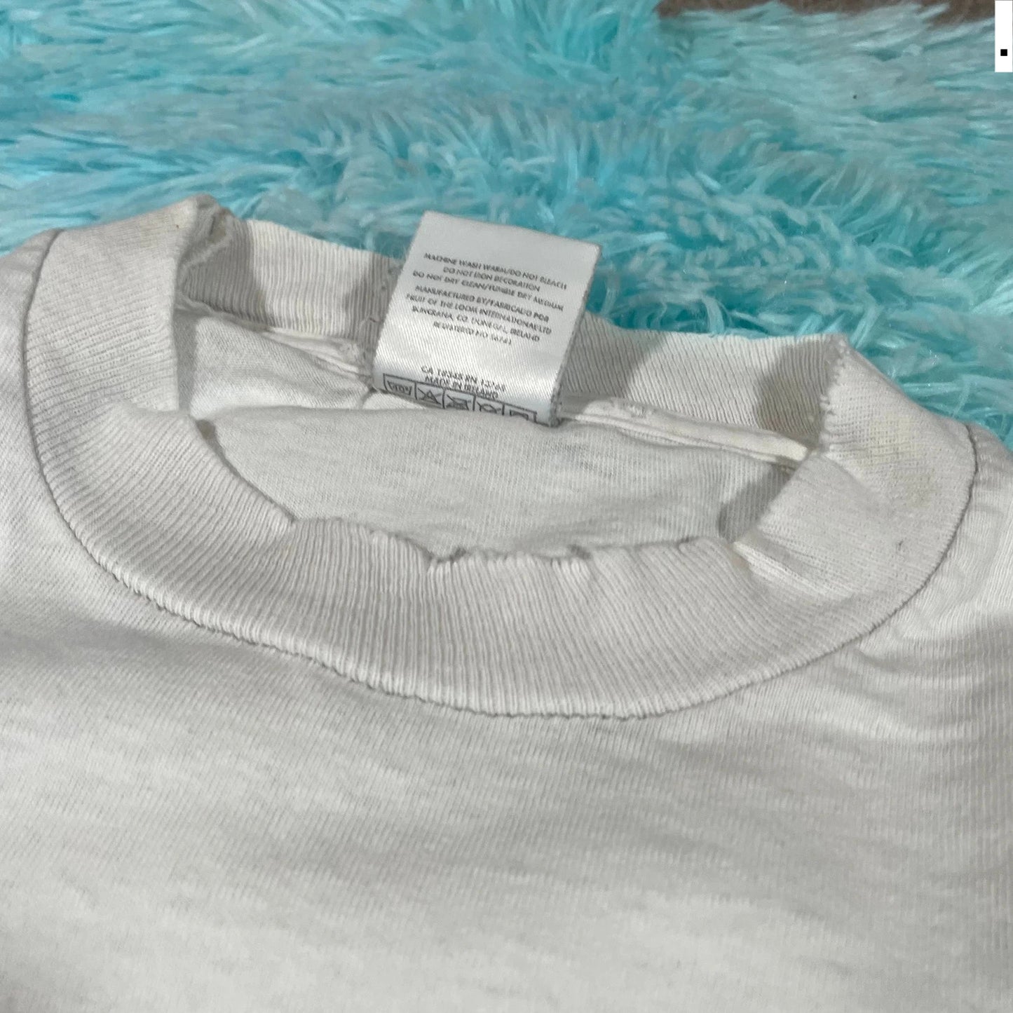 Vintage 90s White Screen Stars Blank T Shirt Long Sleeve - L