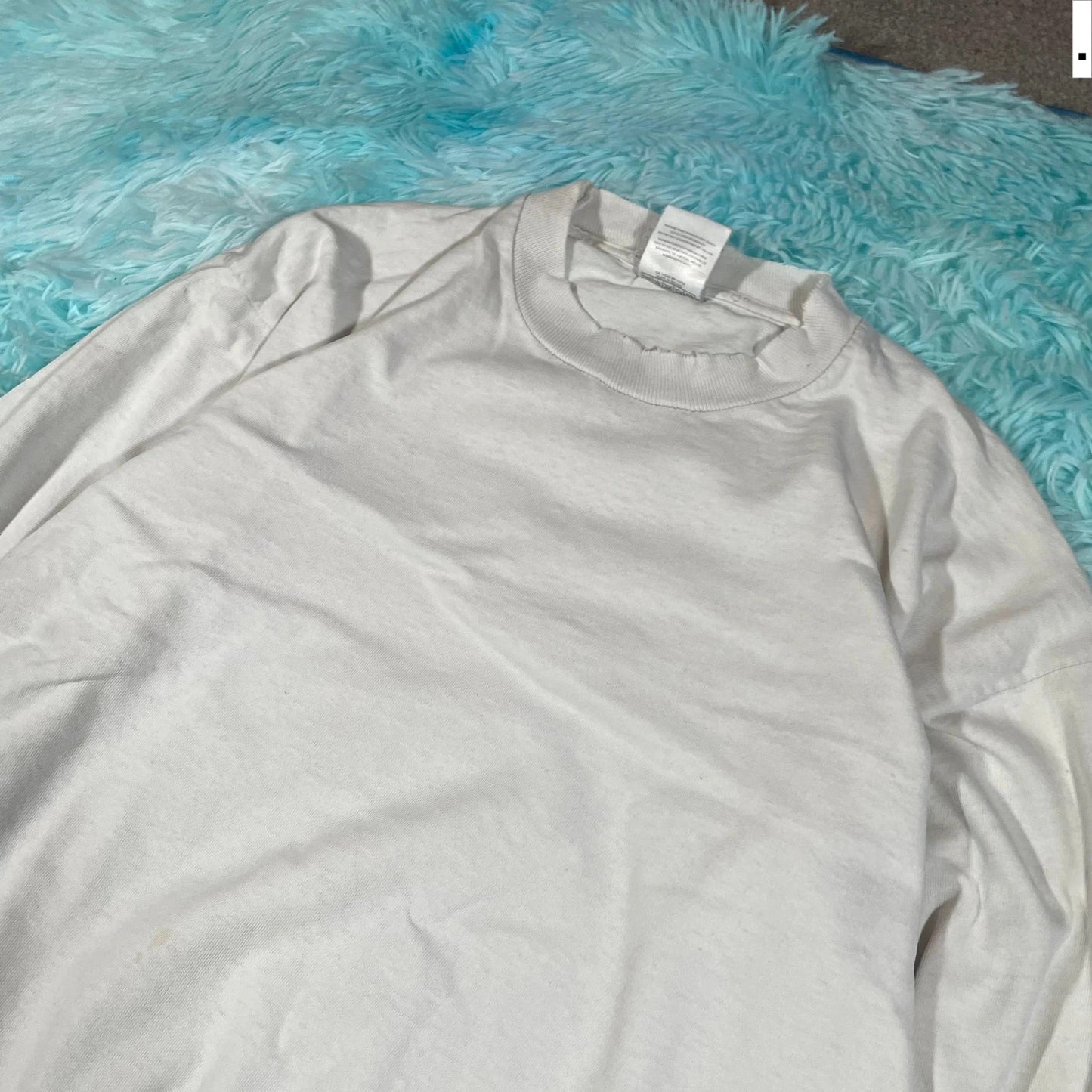 Vintage 90s White Screen Stars Blank T Shirt Long Sleeve - L