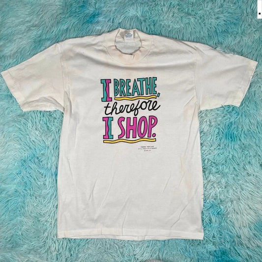 Vintage 90s White Graphic T Shirt - Womens Large