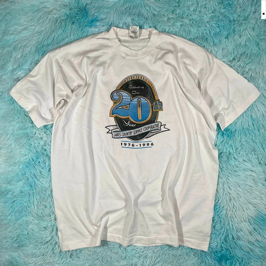 Vintage 90s White Graphic T Shirt - XXL