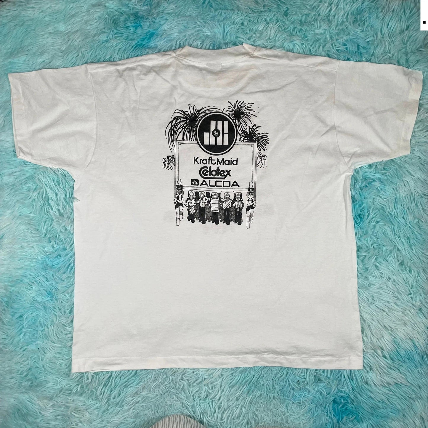 Vintage 90s White Carnival Graphic T Shirt - XL