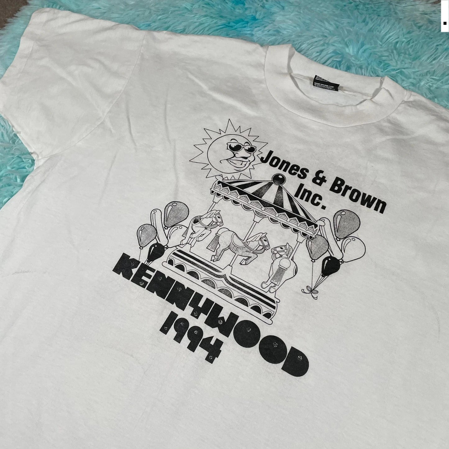 Vintage 90s White Carnival Graphic T Shirt - XL