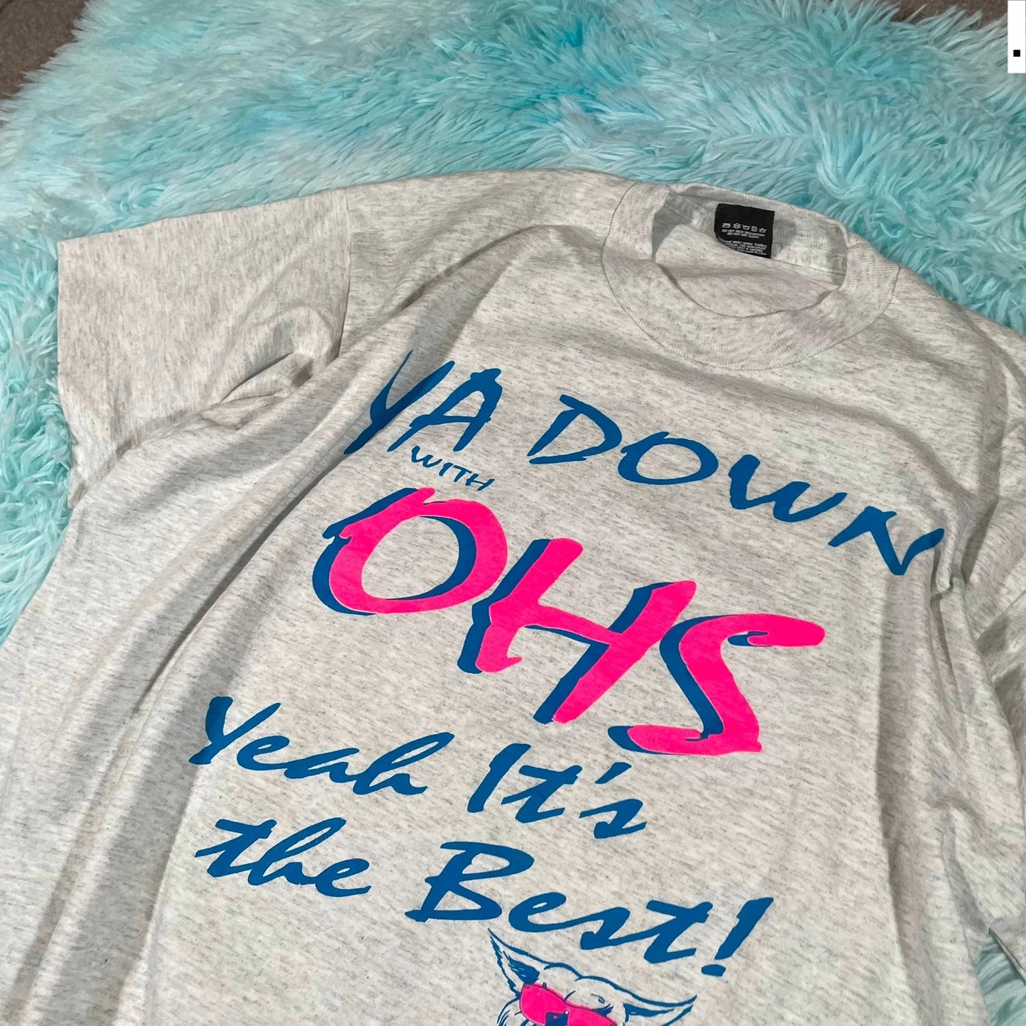 Vintage 90s Grey OHS Graphic T Shirt - XL