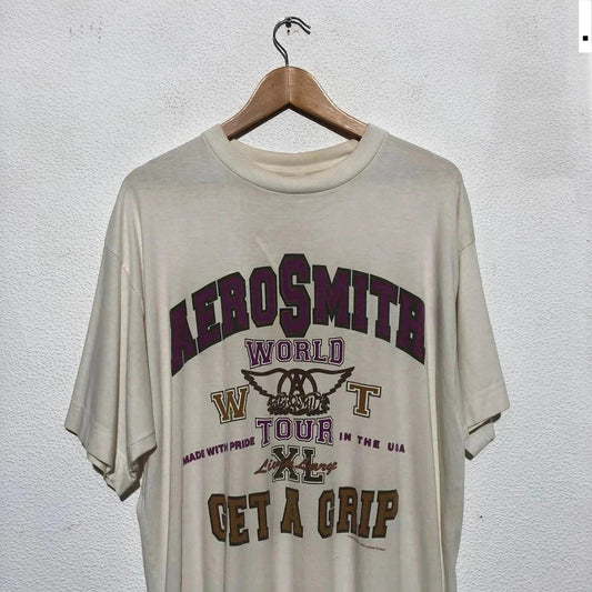Vintage White Aerosmith Band T Shirt 1997 Get a Grip - XL
