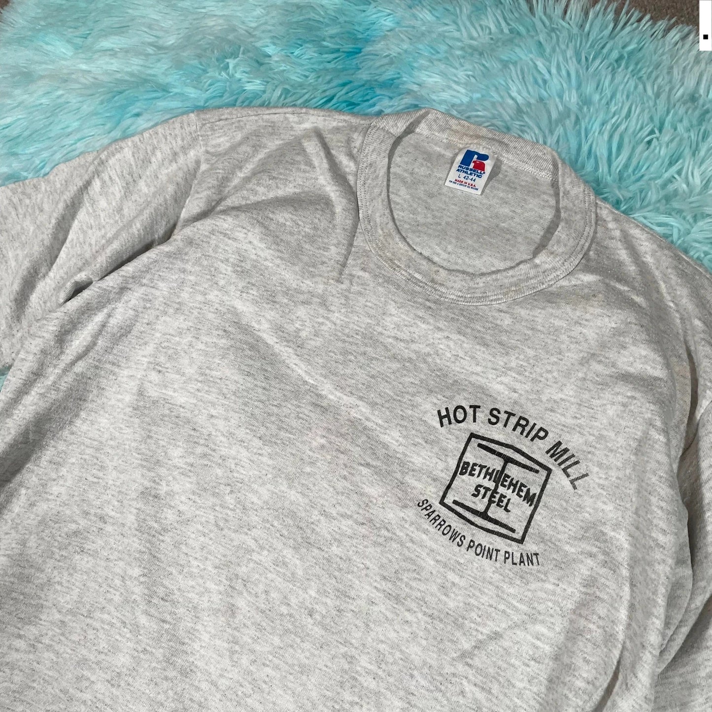 Vintage 90s Grey Steel Mill Company Graphic T Shirt - L