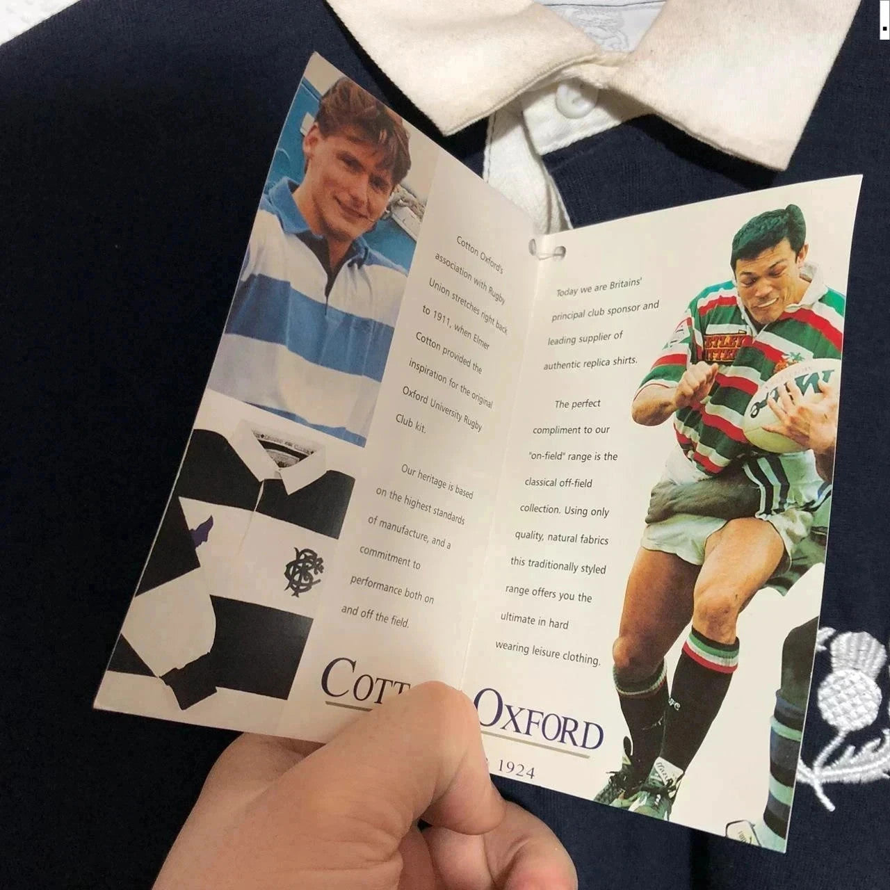 Deadstock Vintage 90s Scotland Rugby Shirt Cotton Oxford - Small