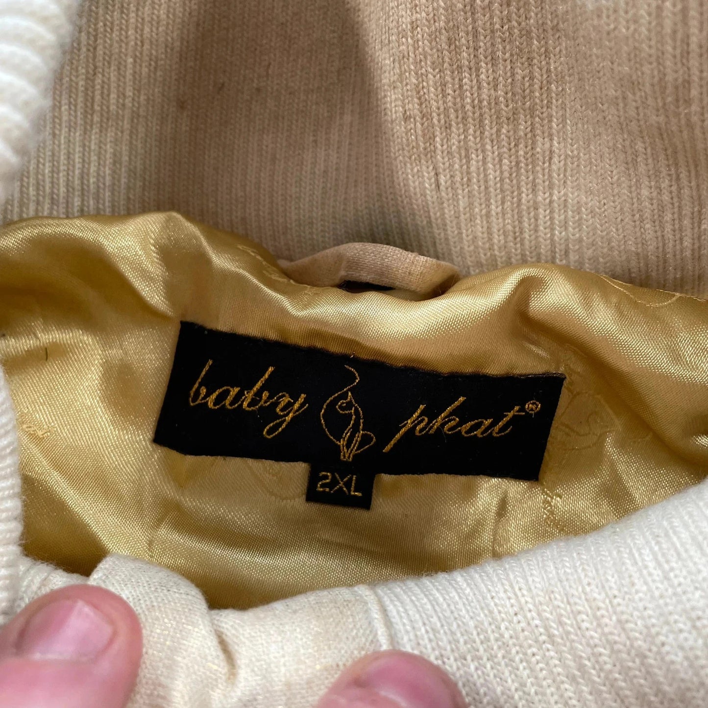 Vintage Y2K Cream Baby Phat Puffer Jacket Hip Hop - XXL