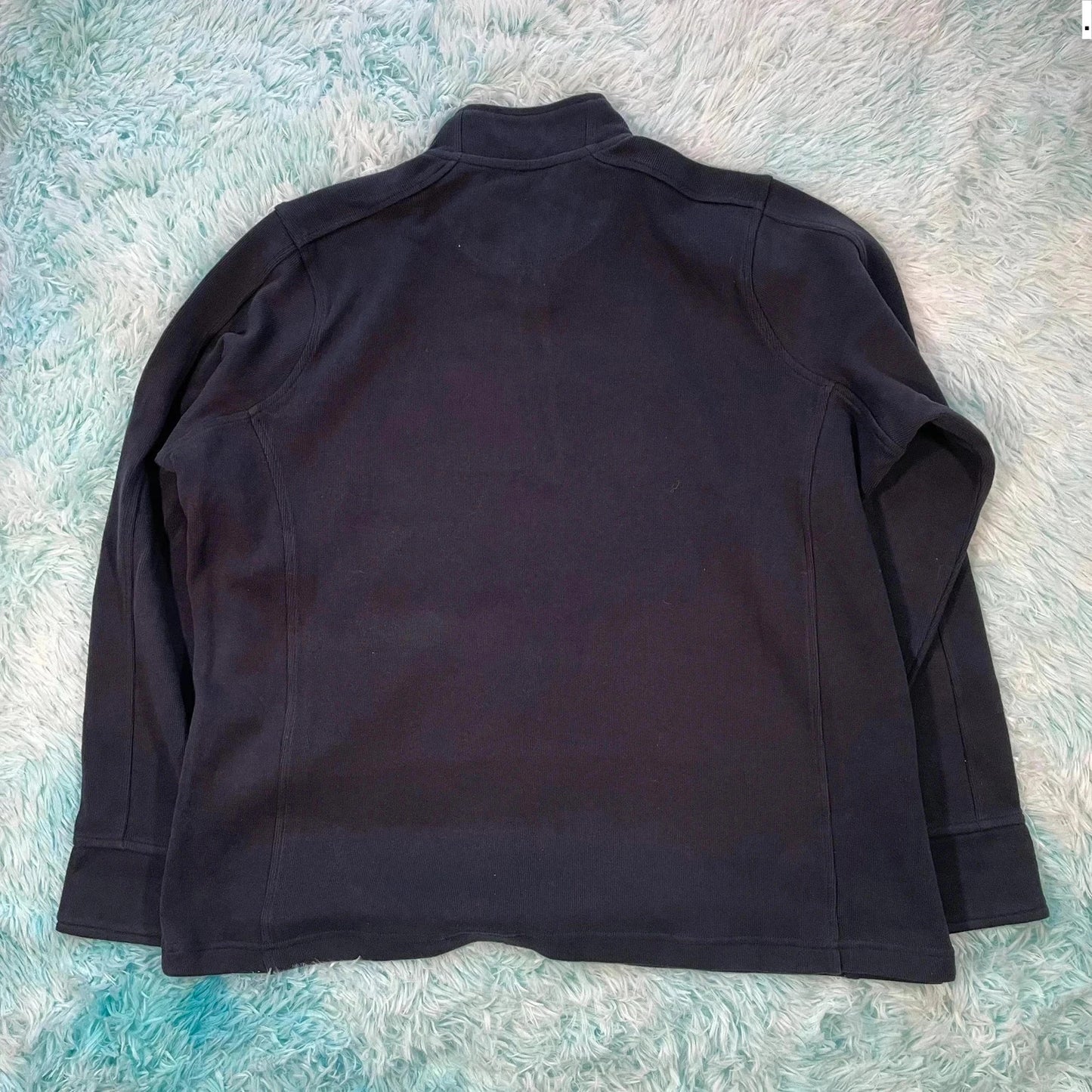 Navy Orvis 1/4 Zip Sweatshirt Plain - XL