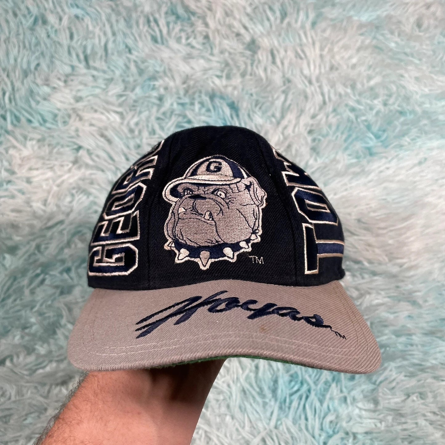 Vintage 90s Navy Georgetown Hoyas Bulldogs Cap