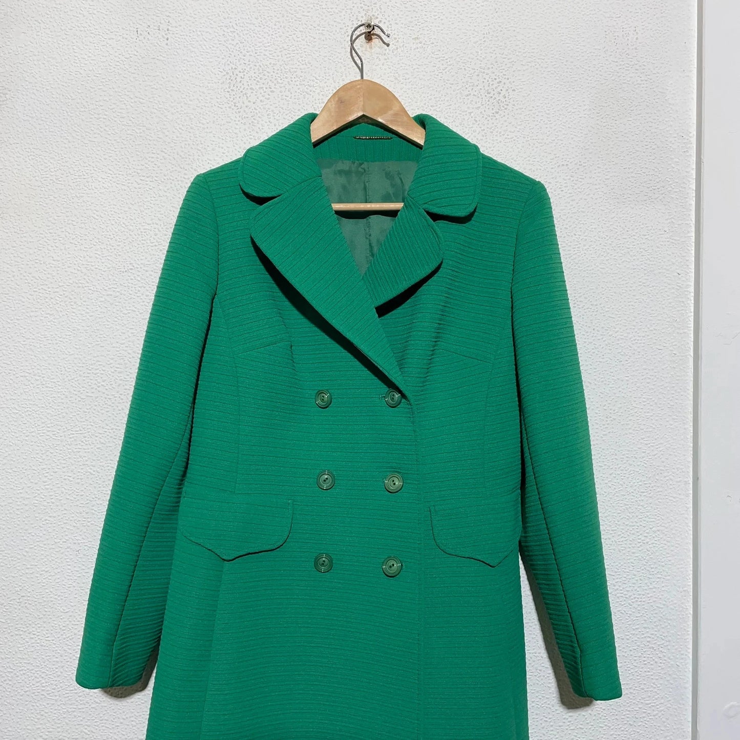 True Vintage 50s Green Long Coat Dereta - Size 12