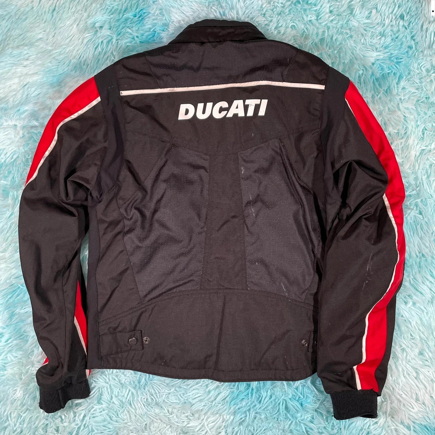 Black & Red Ducati Biker Jacket - Medium