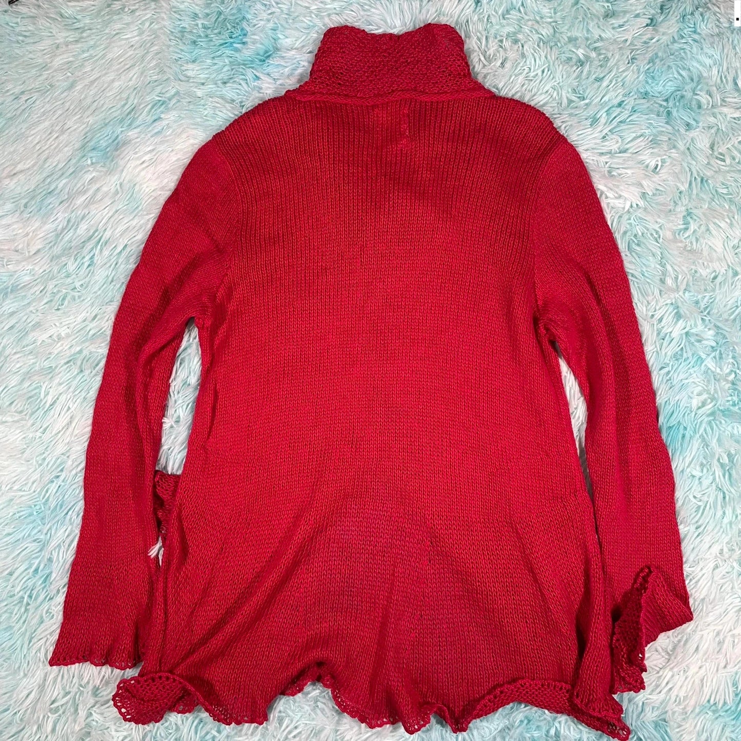 Vintage Red Amano Knitted Cardigan - Small