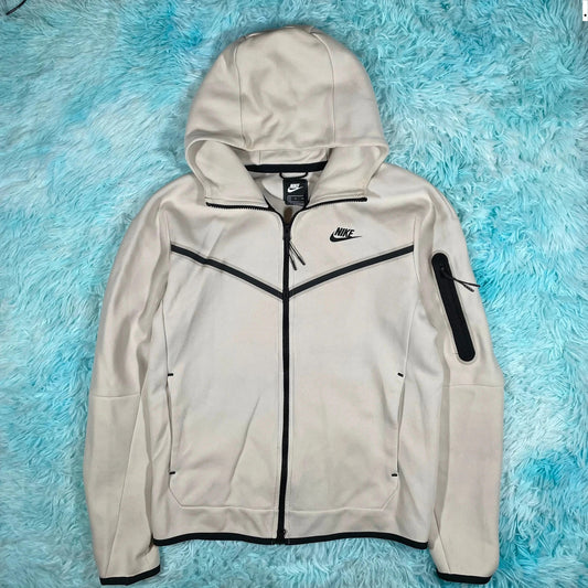 Cream Nike Tech Fleece Hoodie - Small