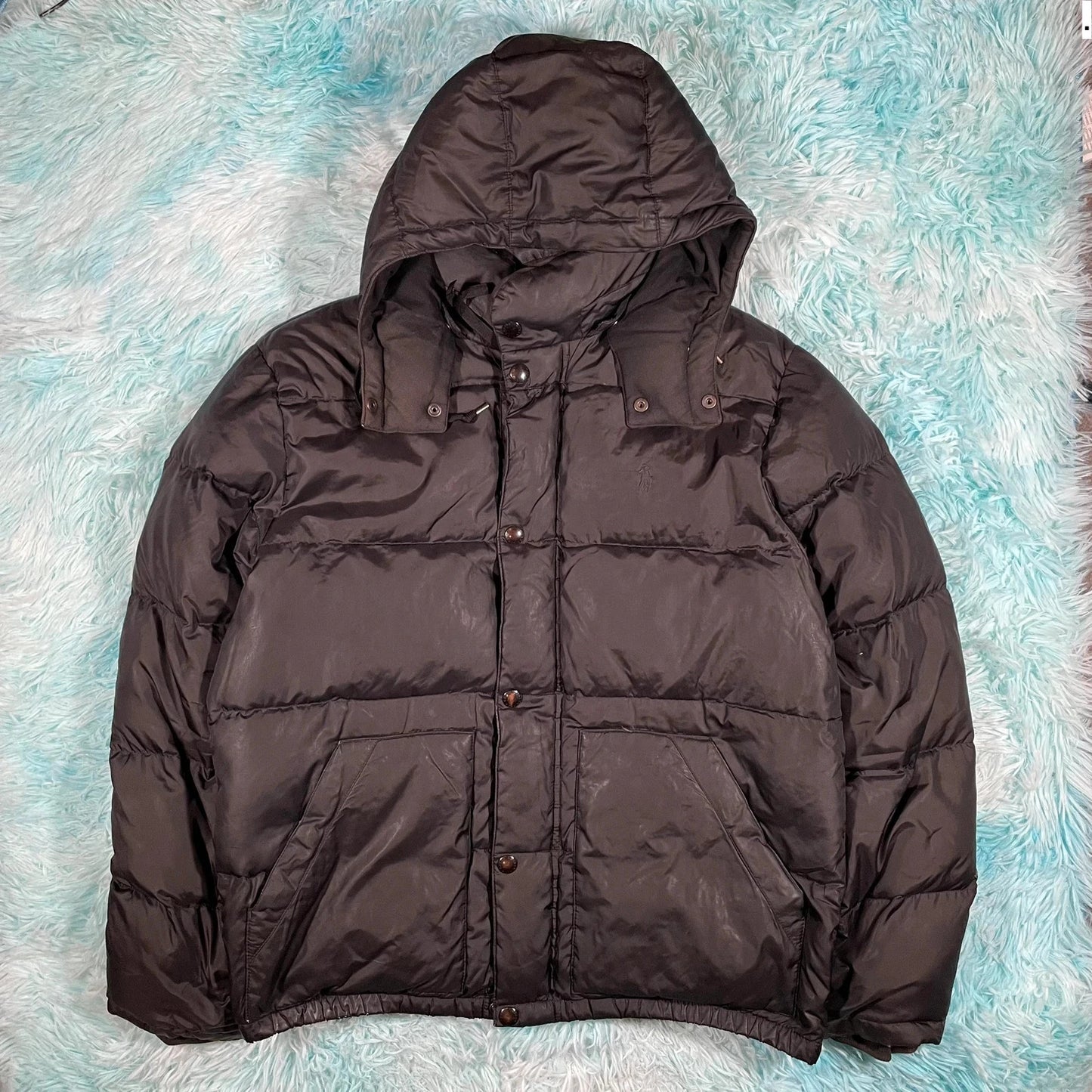 Vintage Black Polo Ralph Lauren Puffer Jacket - Medium
