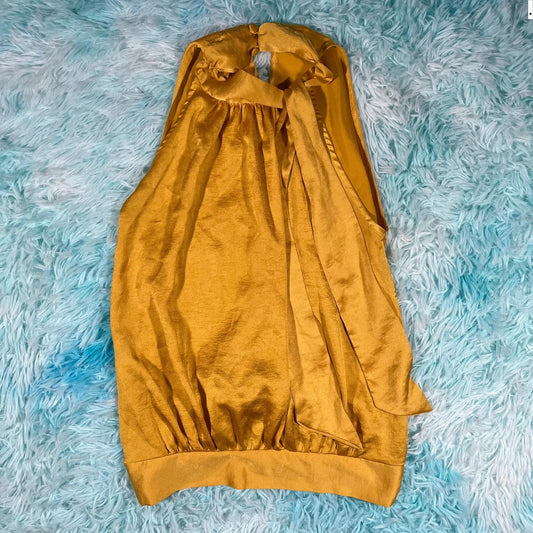 Vintage Coast Ochre Halter Neck Top - Size 12