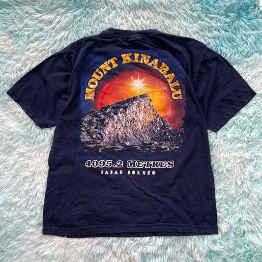 Vintage Navy Kinabalu Graphic T Shirt - Large