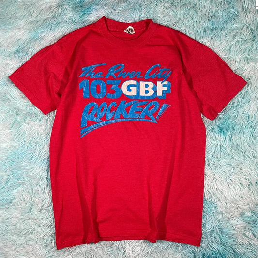 Vintage 90s Red Graphic T Shirt - Large