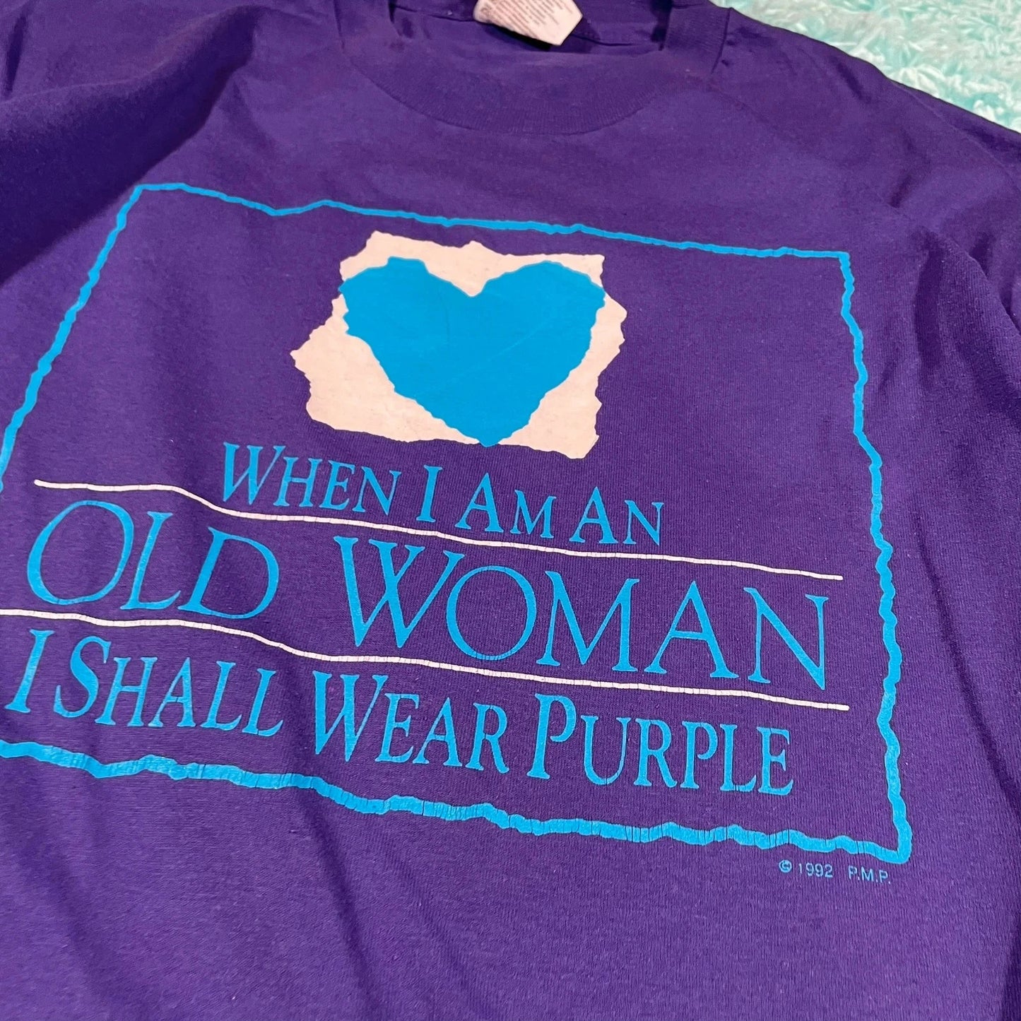 Vintage 90s Purple Woman Graphic T shirt - Largw