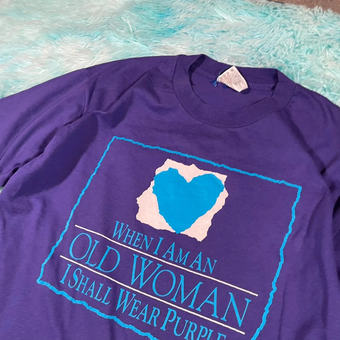 Vintage 90s Purple Woman Graphic T shirt - Largw