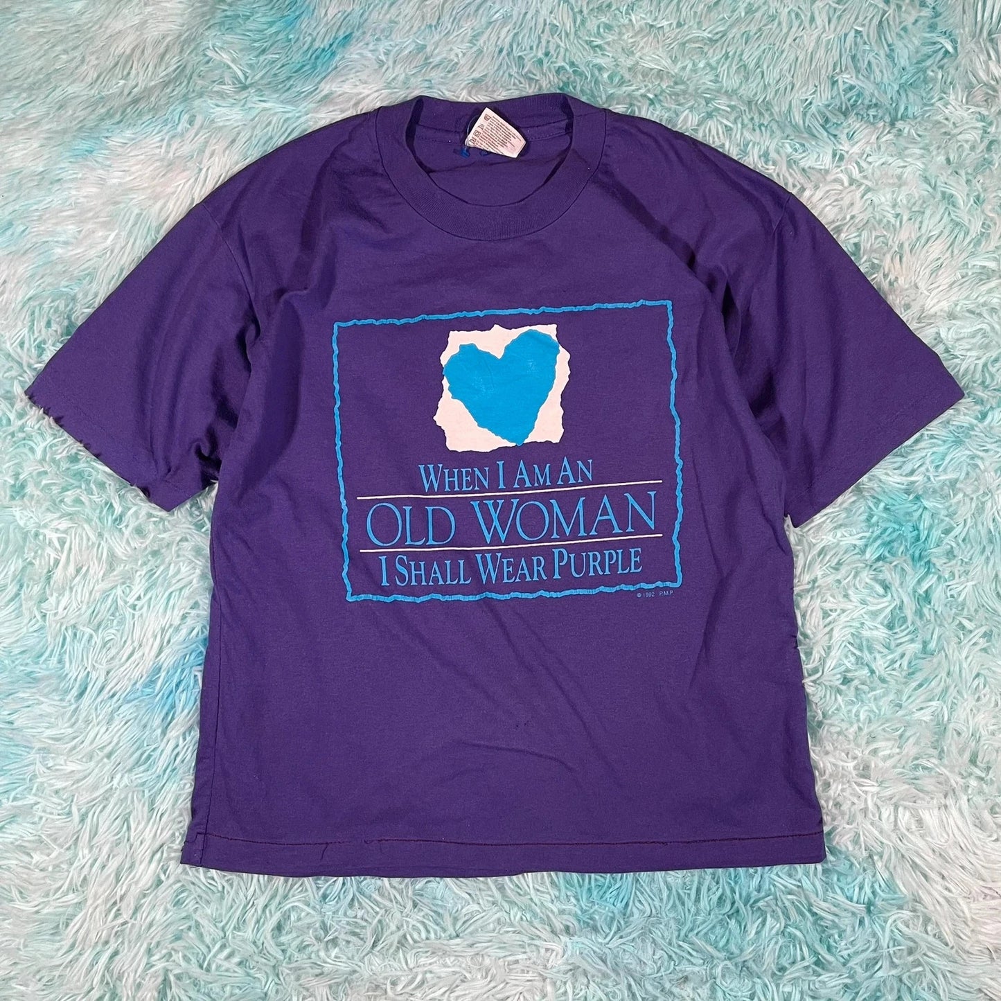 Vintage 90s Purple Woman Graphic T shirt - Largw