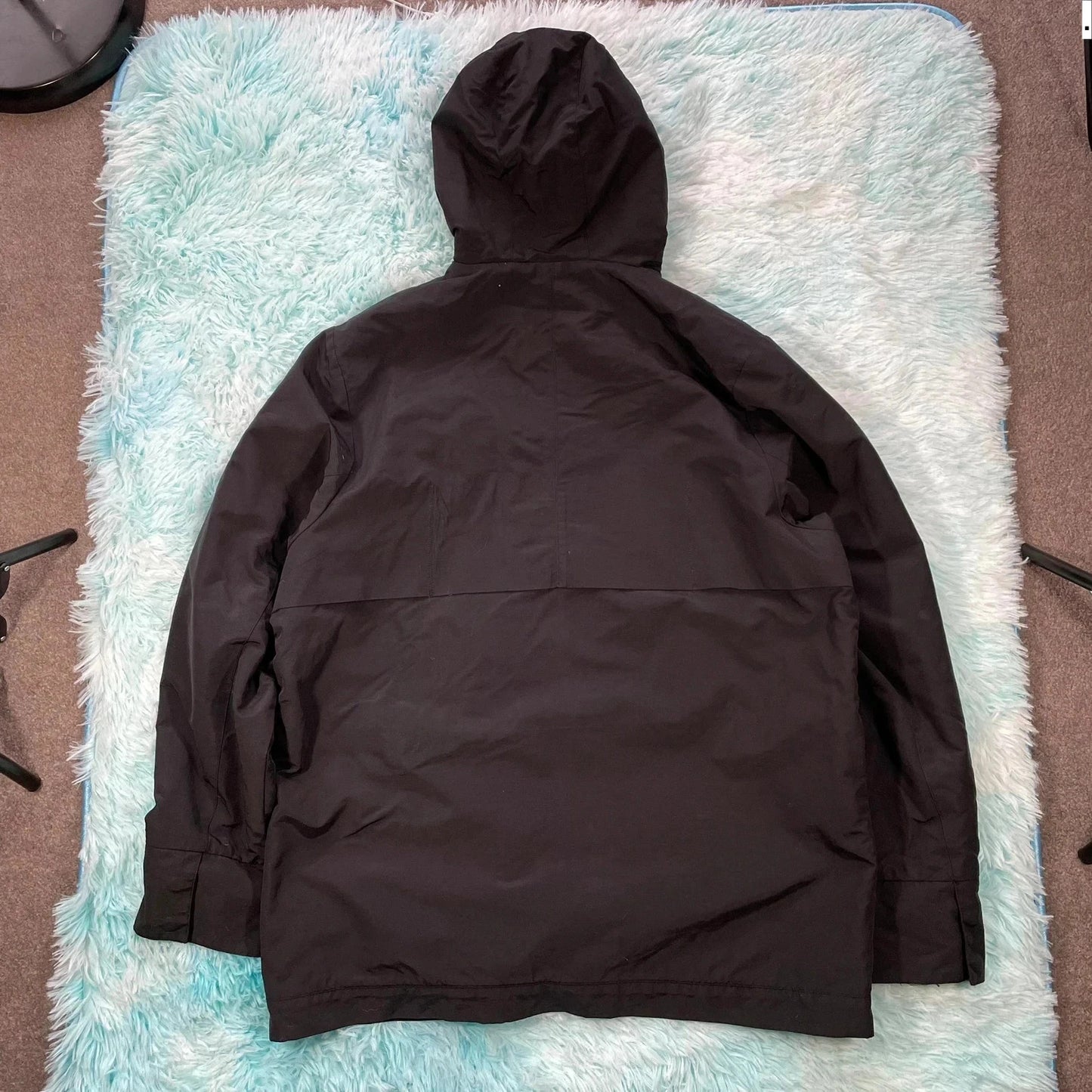 Black Fred Perry Jacket Coat Fleece Lined - Large