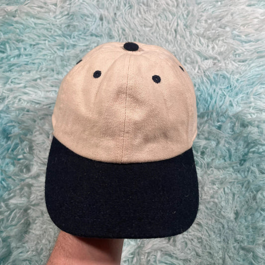 Beige & Navy Brandy Melville Plain Cap