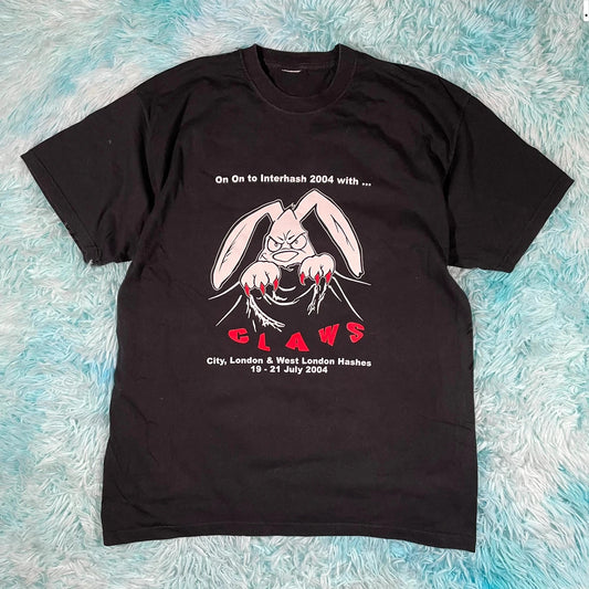 Vintage 2004 Black Interhash Graphic T Shirt - Large