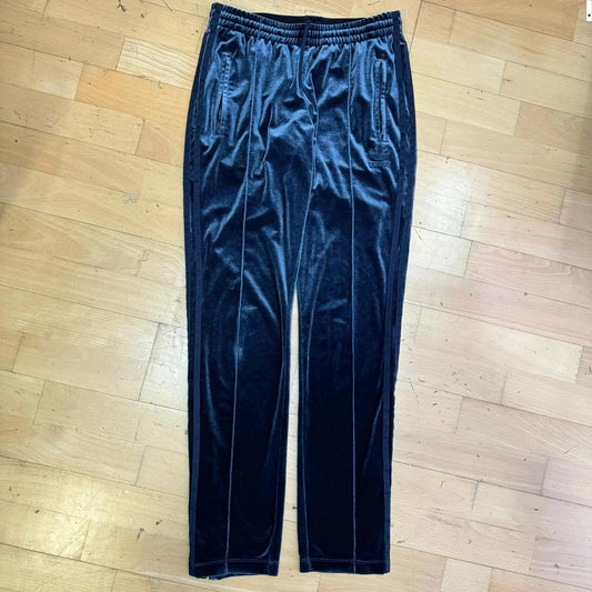 Dark Navy Adidas Velour Tracksuit Bottoms - Size 8