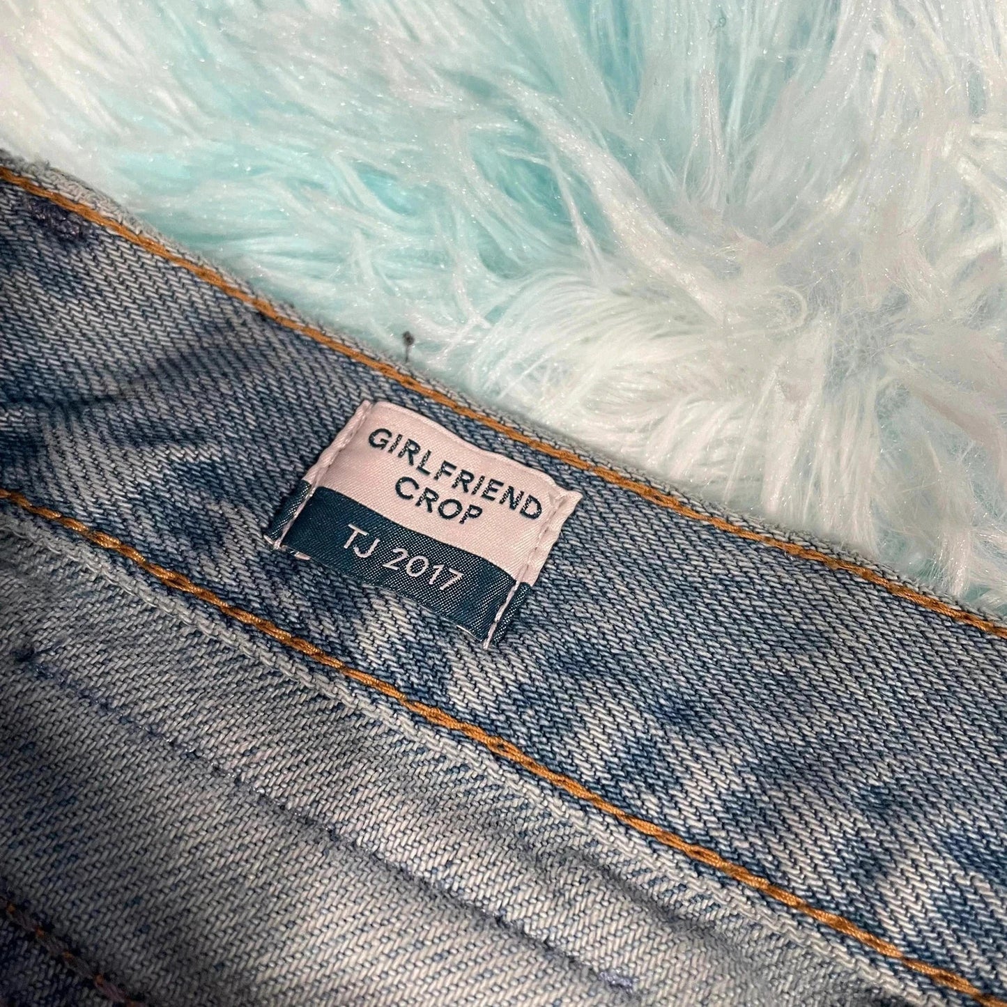 Blue Tommy Jeans Slim Boyfriend Cropped Jeans Taped - 30W 30L