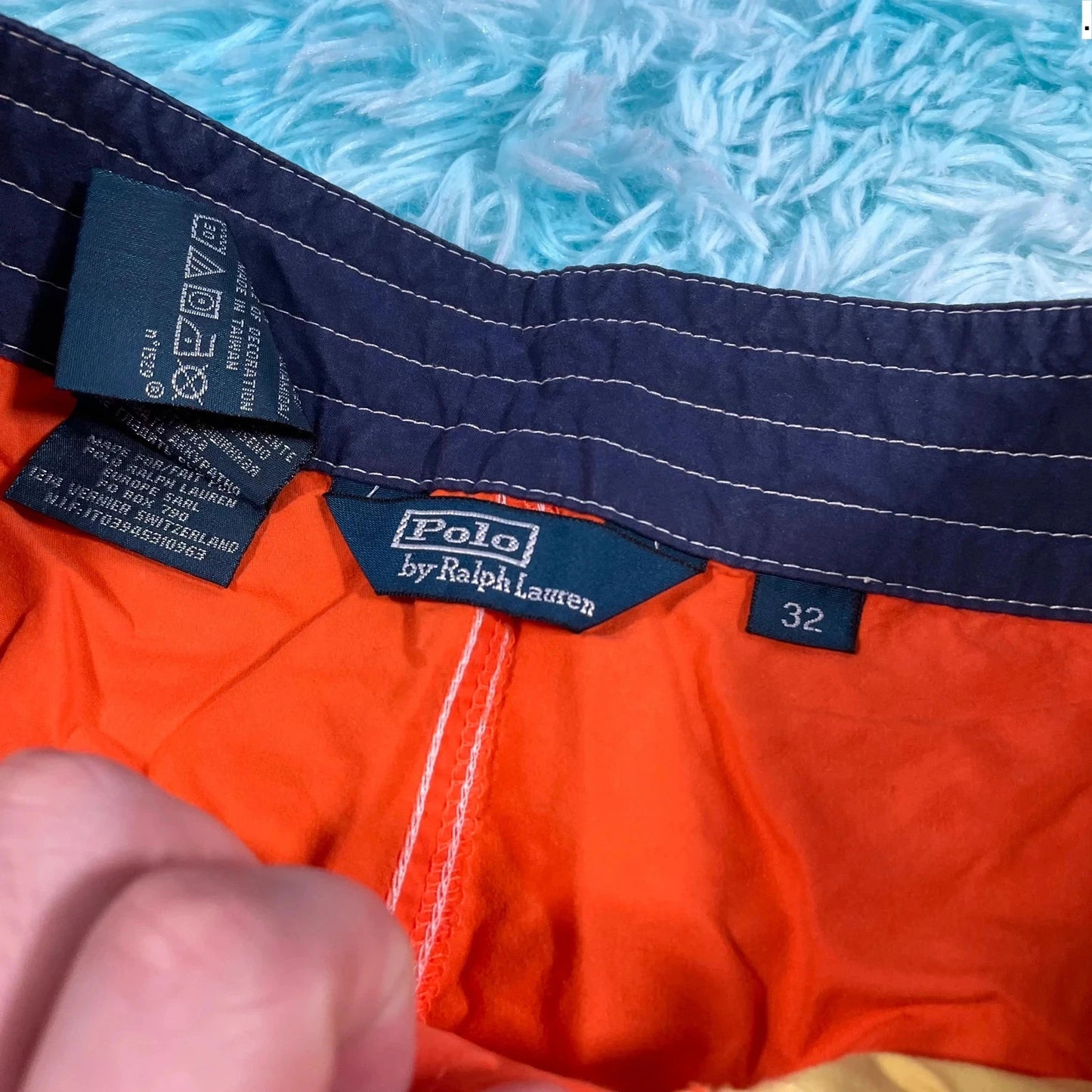 Vintage Orange Polo Ralph Lauren Swim Shorts - 32W