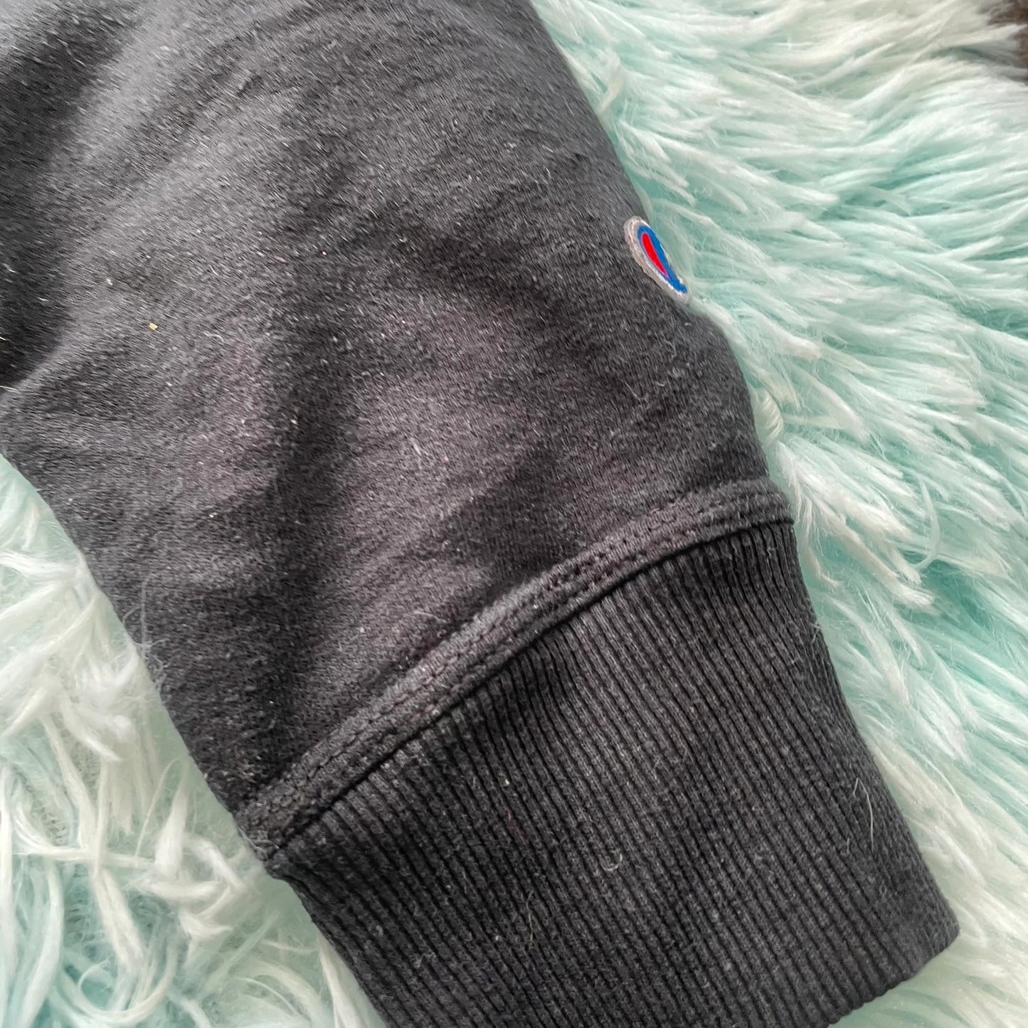 Vintage Black Champion Sweatshirt Spellout - Medium