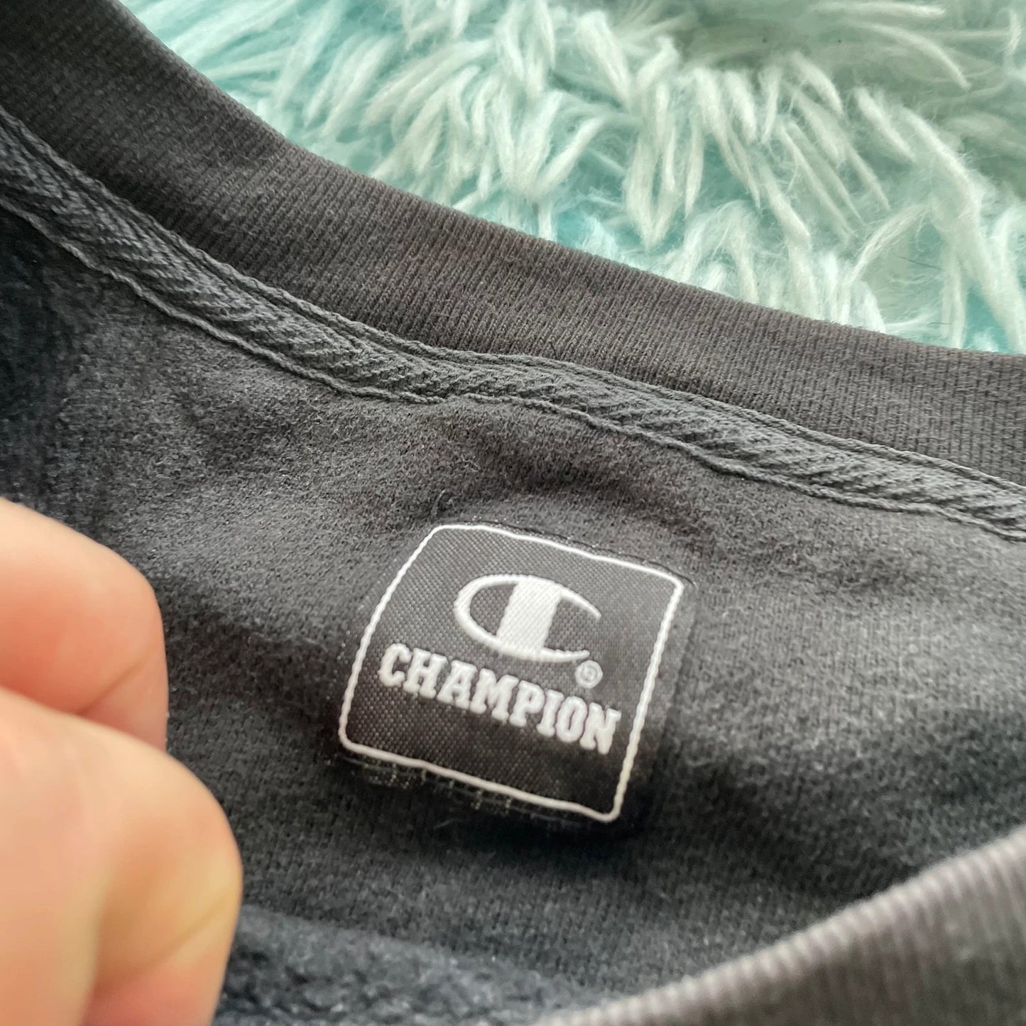 Vintage 90s Black Champion Plain Sweatshirt - Large