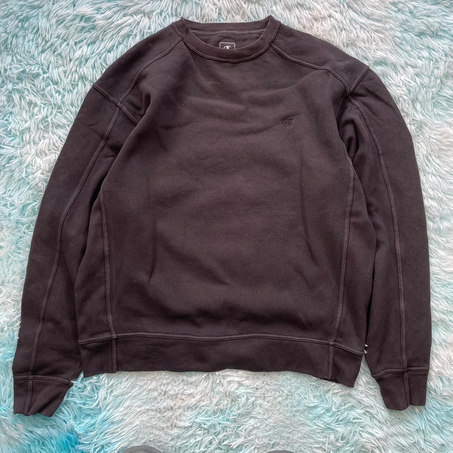 Vintage 90s Black Champion Plain Sweatshirt - Large