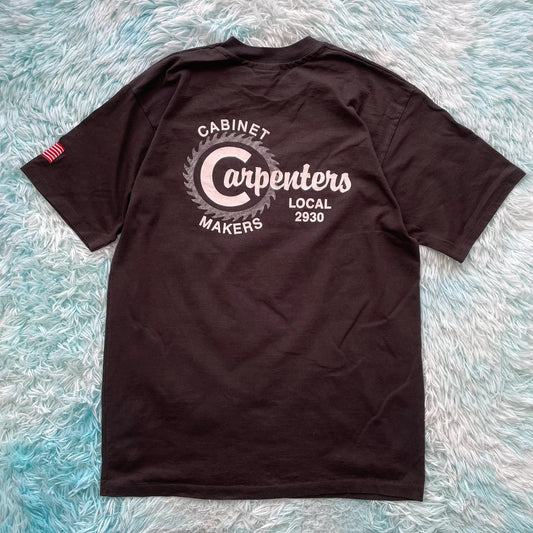Vintage 90s Black Carpenter Company graphic T Shirt - large