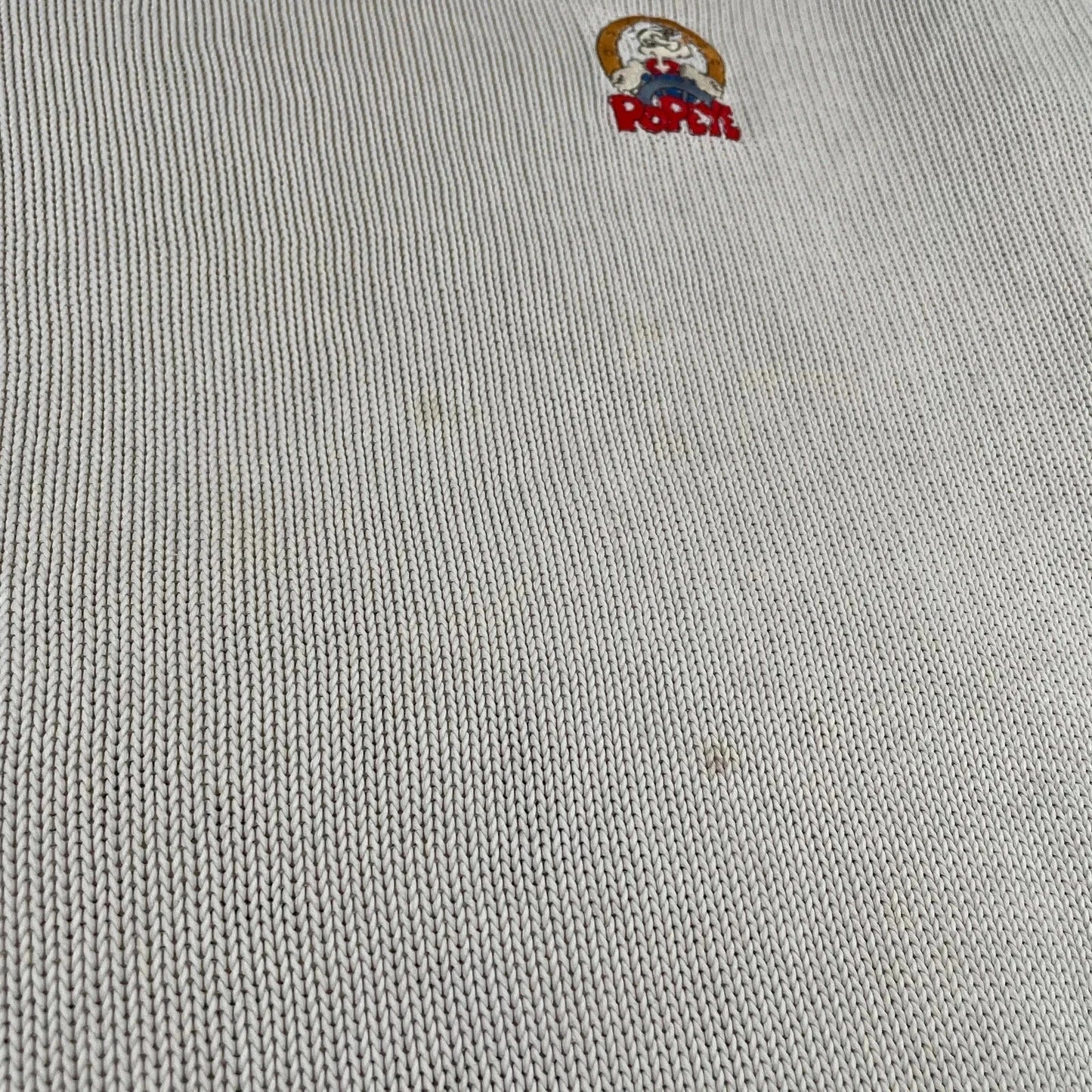 Vintage 90s White Popeye Knitted Jumper - XXL