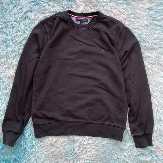 Black Tommy Hilfiger Sweatshirt Plain - Medium