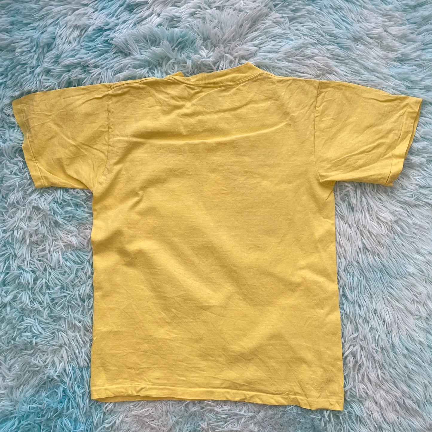 Vintage 90s Yellow Cycling Cow Graphic T Shirt - Medium