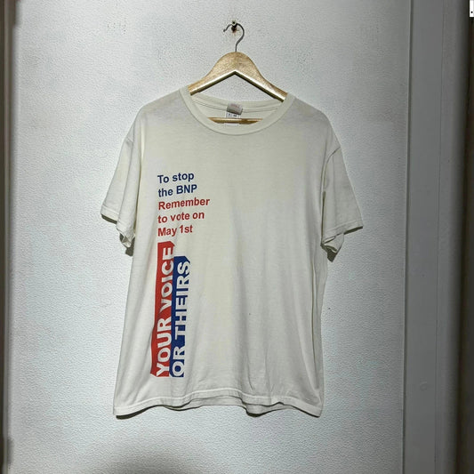 Vintage 1997 General Election T Shirt Anti BNP - Large