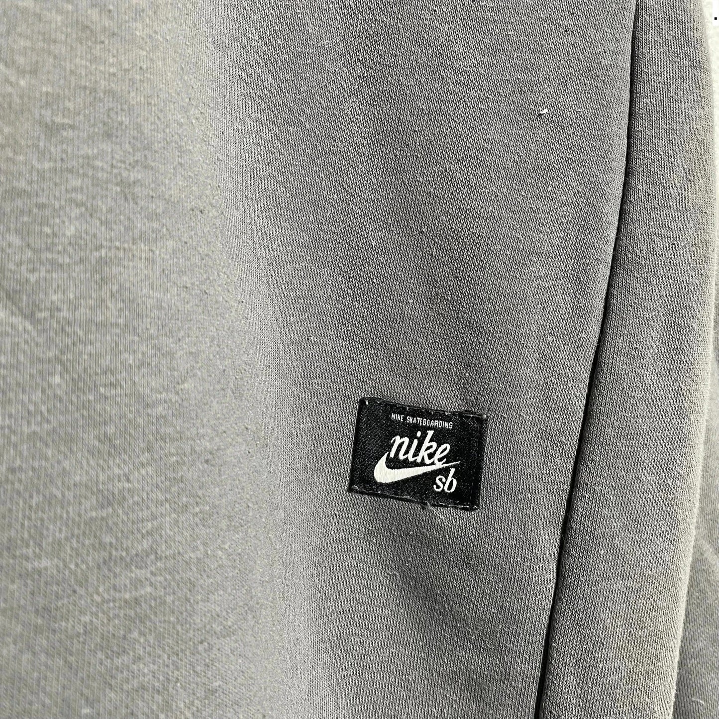 Grey Nike Sb Hoodie Print Logo - Large