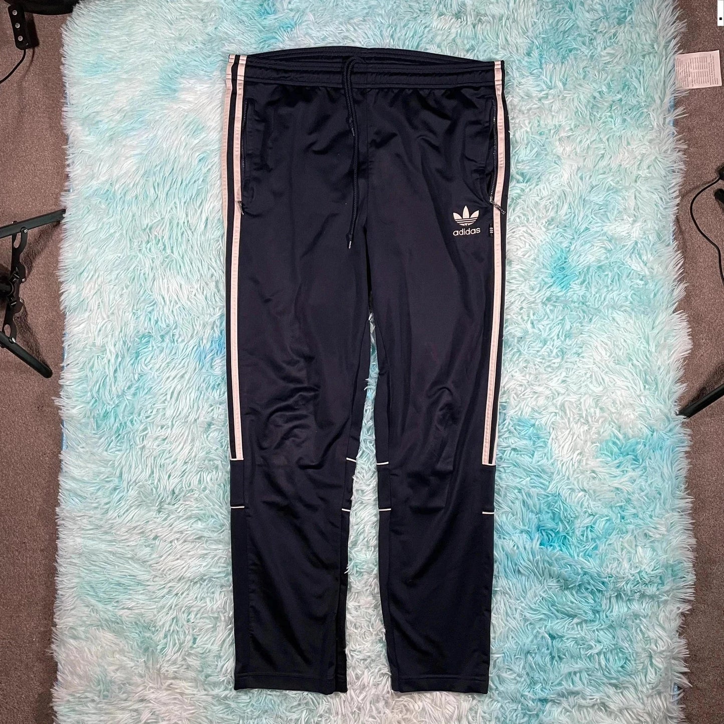 Vintage 90s Navy Adidas Tracksuit Bottoms - Medium