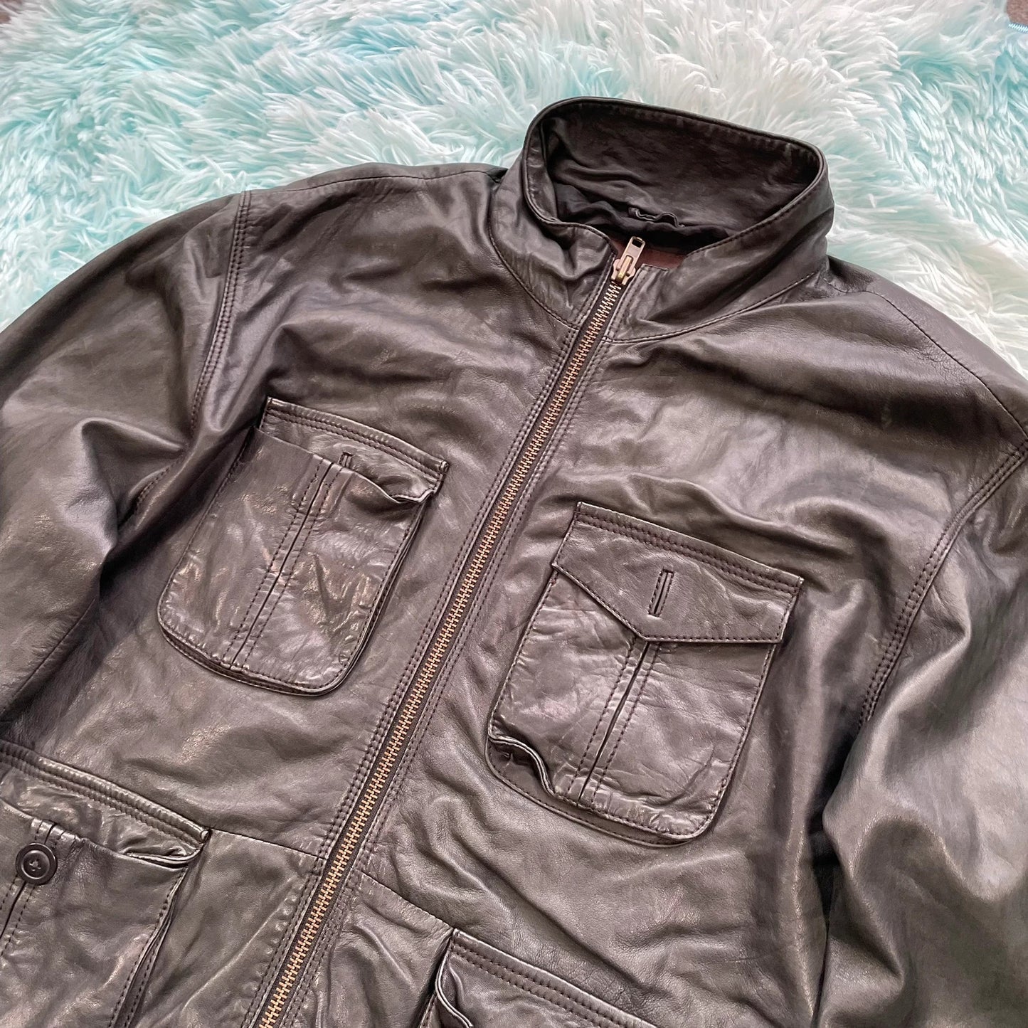 Black Monsoon Leather Jacket - XL