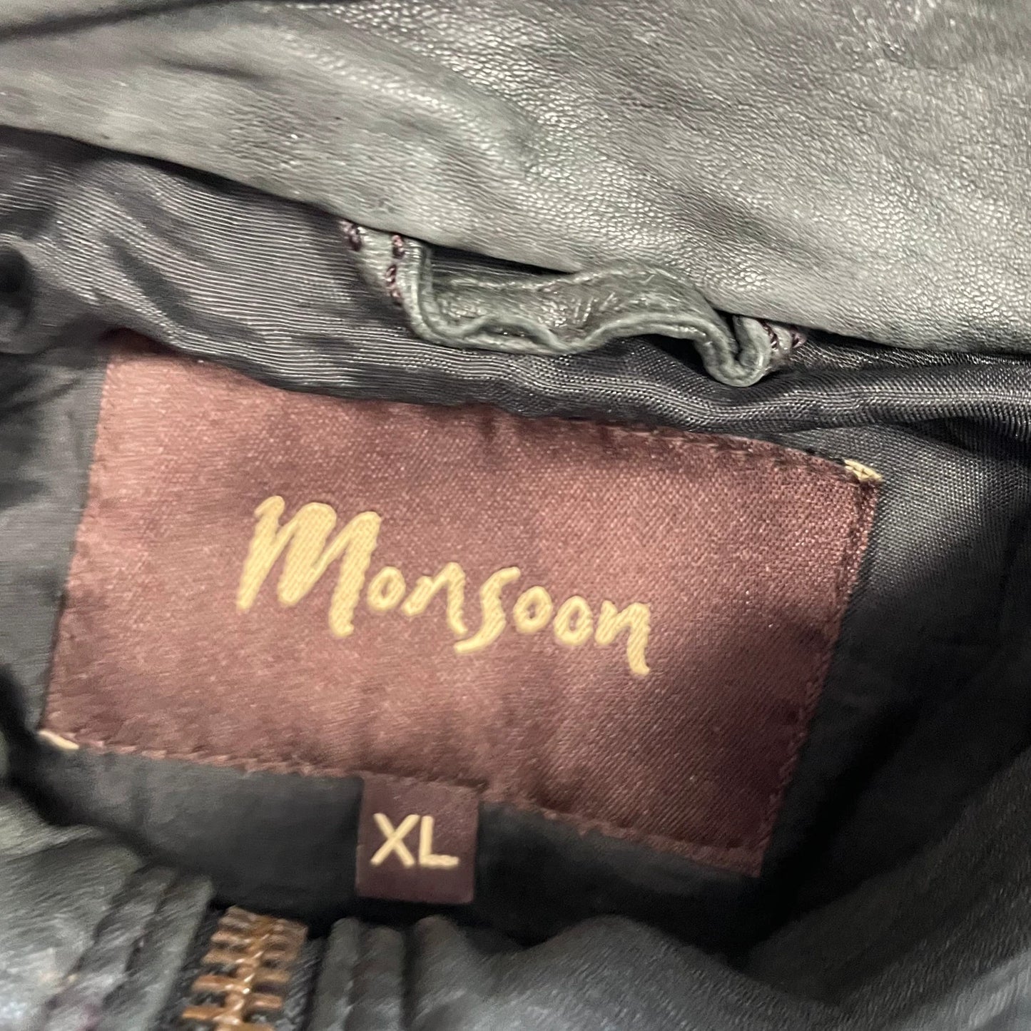 Black Monsoon Leather Jacket - XL